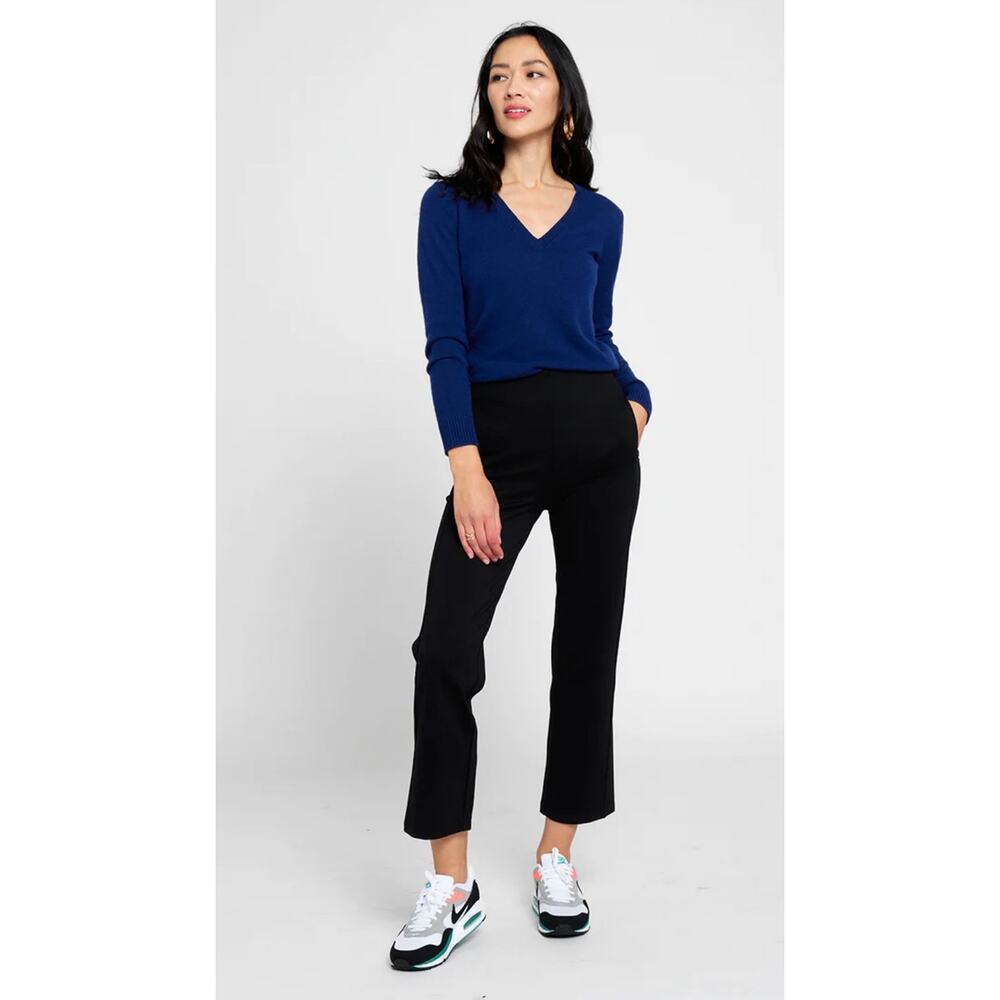 Betabrand Women's Monroe Crop Trouser Straight Black Dress Pants Medium Petite